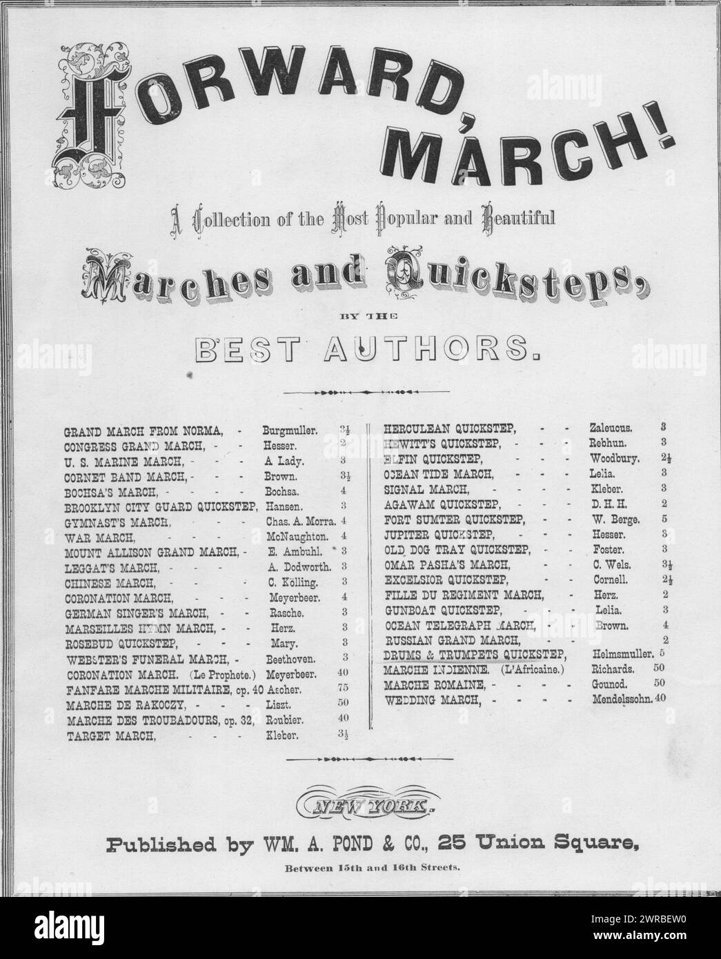 Drums & Trumpets, ou un défilé à Broadway, Helmsmuller, F. B. (compositeur), Wm. A. Pond, New York, 1890., États-Unis, histoire, guerre civile, 1861-1865, chansons et musique Banque D'Images