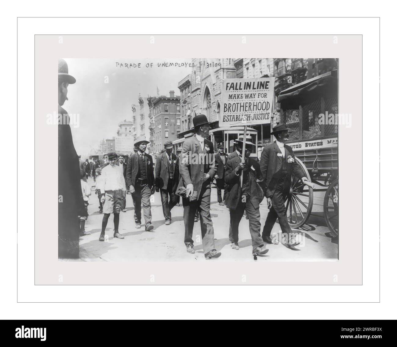 Défilé des chômeurs, 1909 mai 31., tirages photographiques, 1900-1910., tirages photographiques, 1900-1910, 1 tirage photographique Banque D'Images