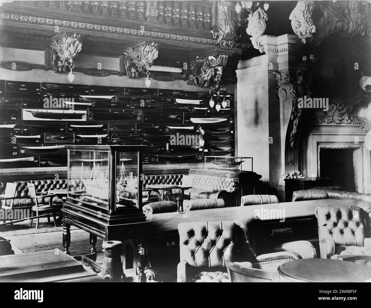 Salle modèle New York Yacht Club, CA. 1915, New York Yacht Club, Facilities, New York (État), New York, 1910-1920, tirages photographiques, 1910-1920., tirages photographiques, 1910-1920, 1 tirage photographique Banque D'Images