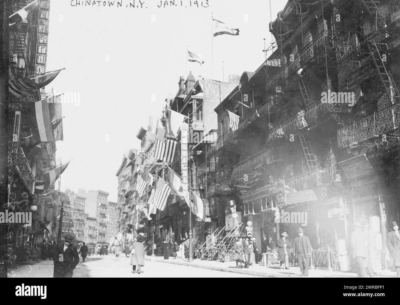 Chinatown, N.Y., scène de rue, Chinatown, New York., 1913 janvier 1., City & Town Life, New York (État), New York, 1910-1920, tirages photographiques, 1910-1920., tirages photographiques, 1910-1920, 1 tirage photographique Banque D'Images