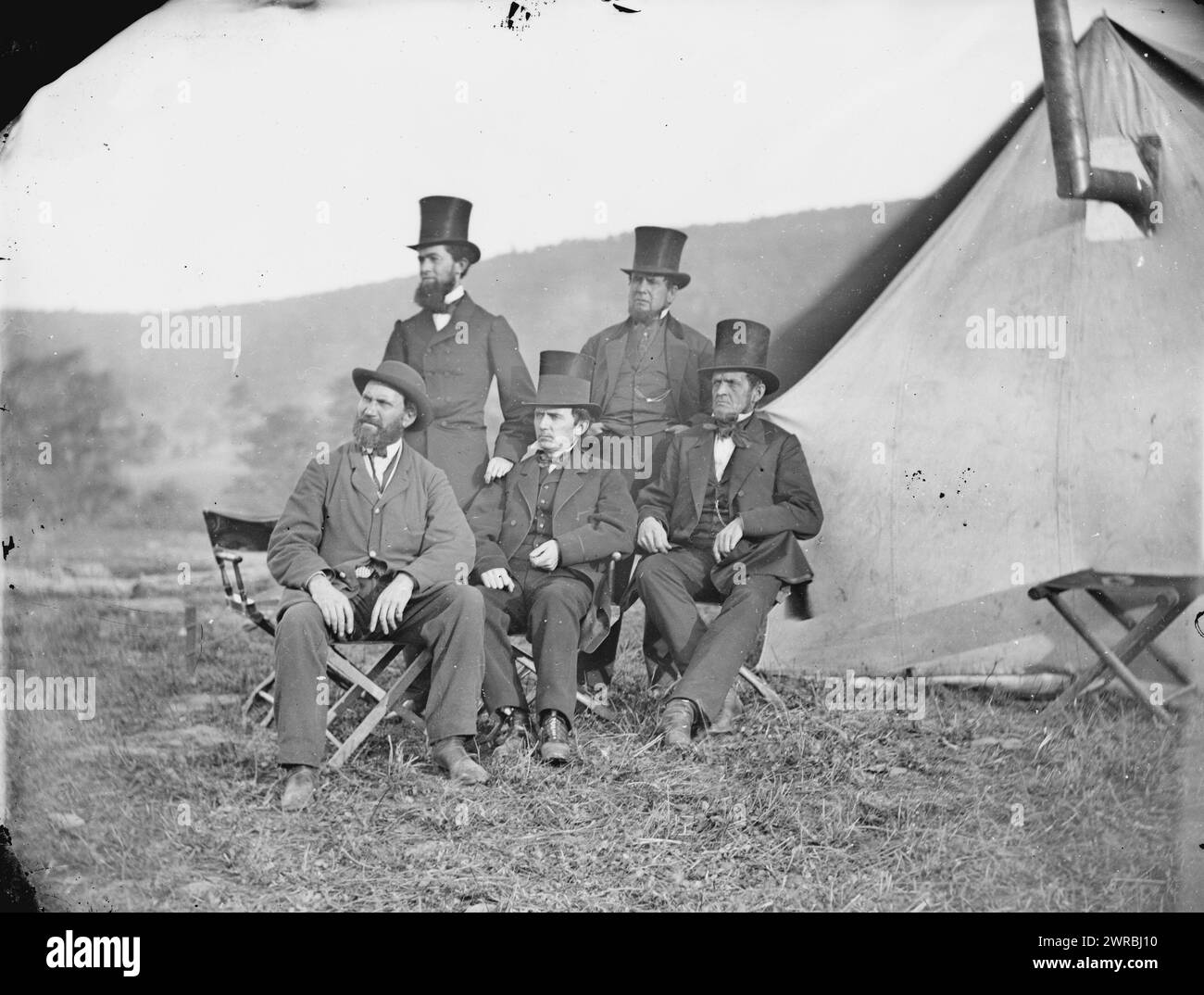 Antietam, Maryland. Allan Pinkerton et les visiteurs de Washington, 1862 septembre, États-Unis, histoire, Guerre civile, 1861-1865, négatifs verre, 1860-1870, stéréographies, 1860-1870, 1 négatif : verre, stéréographe, collodion humide, 4 x 10 po Banque D'Images