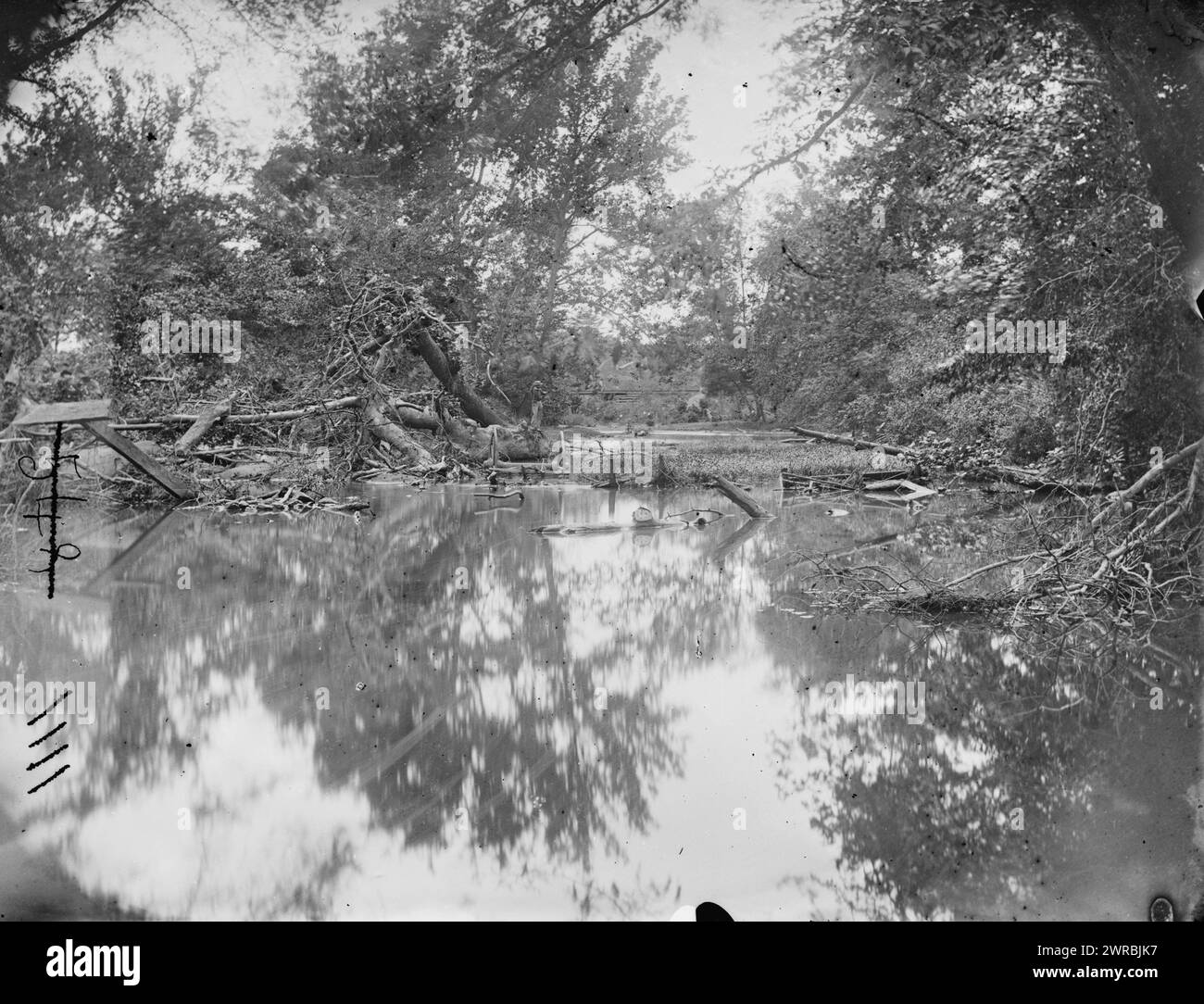 Bull Run, va Vue de Bull Run, photographie du principal théâtre de guerre oriental, première Bull Run, juillet 1861., entre 1860 et 1865, États-Unis, histoire, Guerre civile, 1861-1865, négatifs verre, 1860-1870, stéréographies, 1860-1870, 1 négatif : verre, stéréographe, collodion humide, 4 x 10 po Banque D'Images