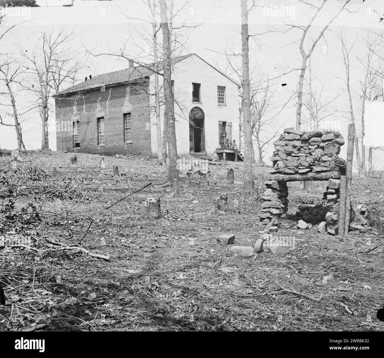 Bull Run, va Église de Sudley, photographie du principal théâtre de guerre de l'est, First Bull Run, juillet 1861., Barnard, George N., 1819-1902, photographe, 1862 mars., États-Unis, histoire, guerre civile, 1861-1865, Stereographs, 1860-1870., Stereographs, 1860-1870, négatifs collodion humide, 1 négatif (2 plaques) : verre, stéréographe, collodion humide Banque D'Images