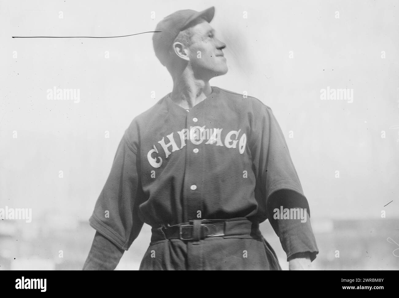 Hal Chase, Chicago Al (baseball), photographie montrant le joueur de baseball Harold Homer Chase (1883-1947) qui était un premier joueur de base dans la Ligue majeure de baseball., 1914., négatifs en verre, 1 négatif : verre Banque D'Images