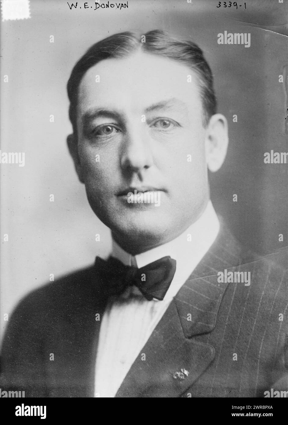 W.E. Donovan, photographie montre William Edward 'Wild Bill' Donovan (1876-1923), lanceur et entraîneur de la Ligue majeure de baseball., entre CA. 1910 et env. 1915, négatifs en verre, 1 négatif : verre Banque D'Images