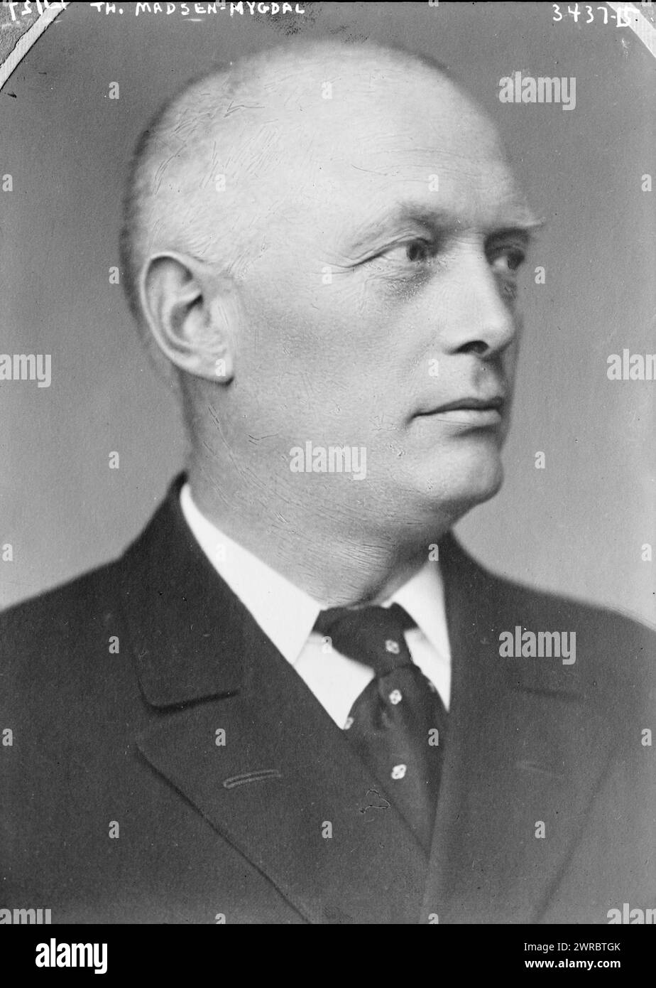 Th. Madsen-Mygdal, photographie montre Thomas Madsen-Mygdal (1876-1943), qui a été premier ministre du Danemark (1926-1929)., entre env. 1910 et env. 1915, négatifs en verre, 1 négatif : verre Banque D'Images