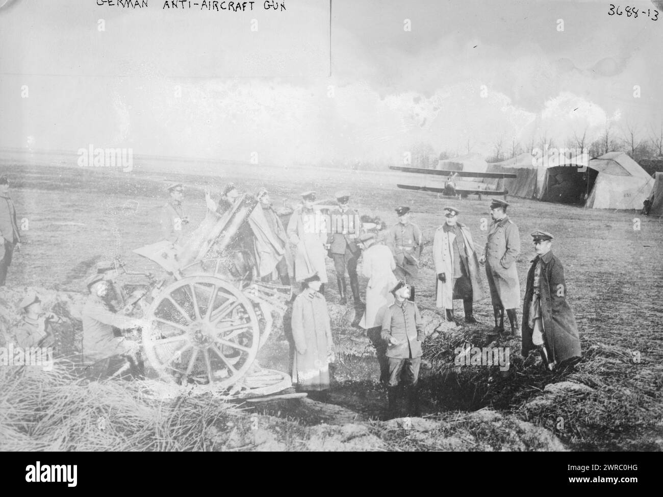 Fusil anti-aérien allemand, entre env. 1910 et env. 1915, négatifs en verre, 1 négatif : verre Banque D'Images