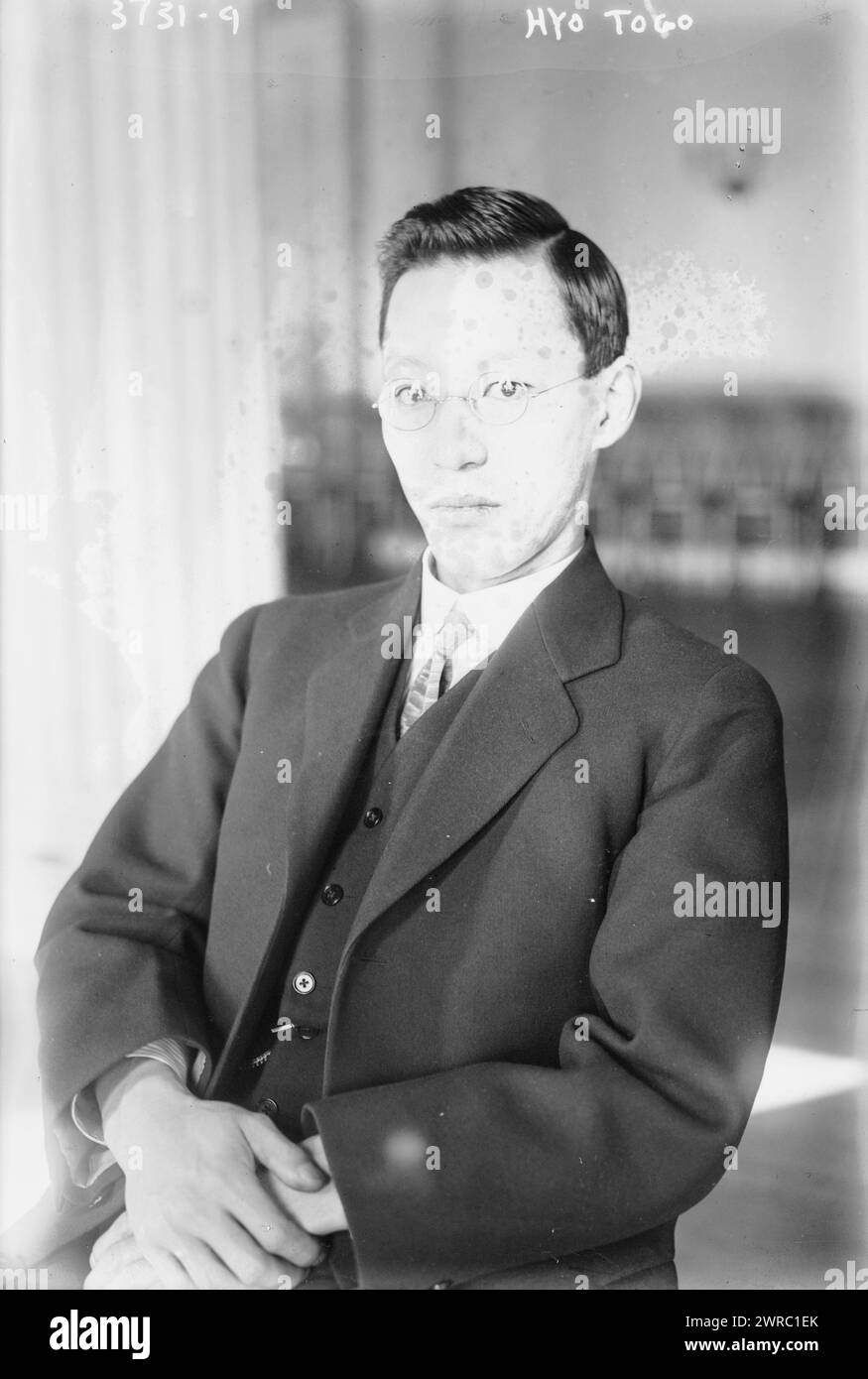 Hyo Togo, photographie montre Hyo Togo, le fils de l'amiral Togo, chef de la Marine impériale japonaise., entre env. 1910 et env. 1920, négatifs en verre, 1 négatif : verre Banque D'Images