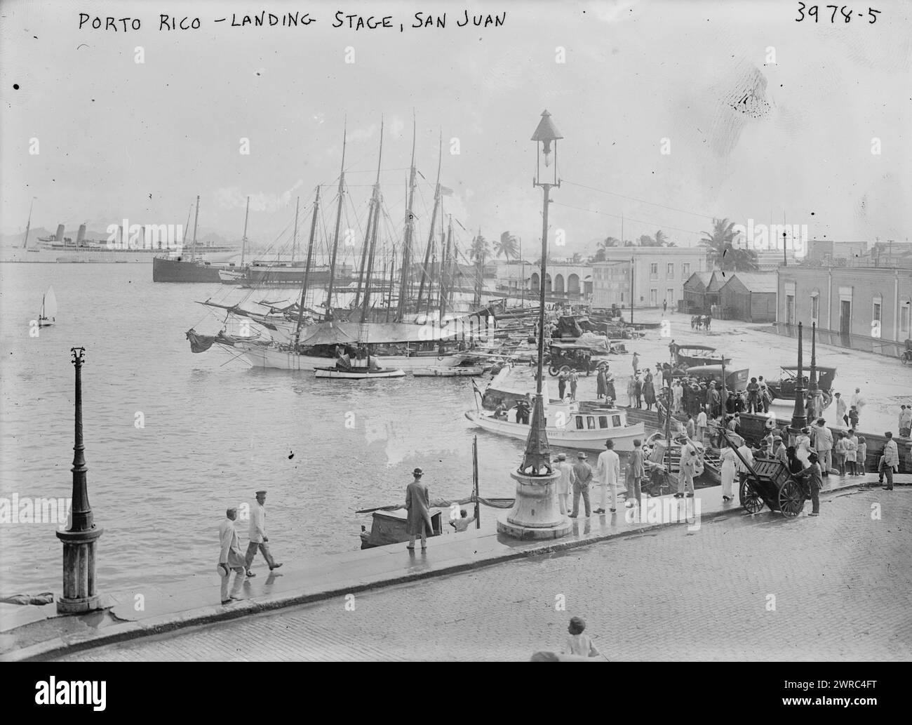 Porto Rico, c'est-à-dire Porto Rico, Landing Stage, San Juan, entre env. 1915 et env. 1920, négatifs en verre, 1 négatif : verre Banque D'Images