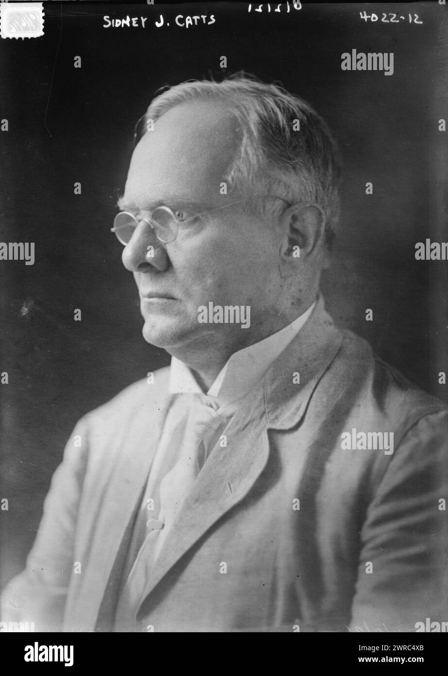 Sidney J. Catts, photographie montre le politicien Sidney Johnston Catts (1863-1936) qui a été gouverneur de Floride de 1917 à 1921., entre CA. 1915 et env. 1920, négatifs en verre, 1 négatif : verre Banque D'Images