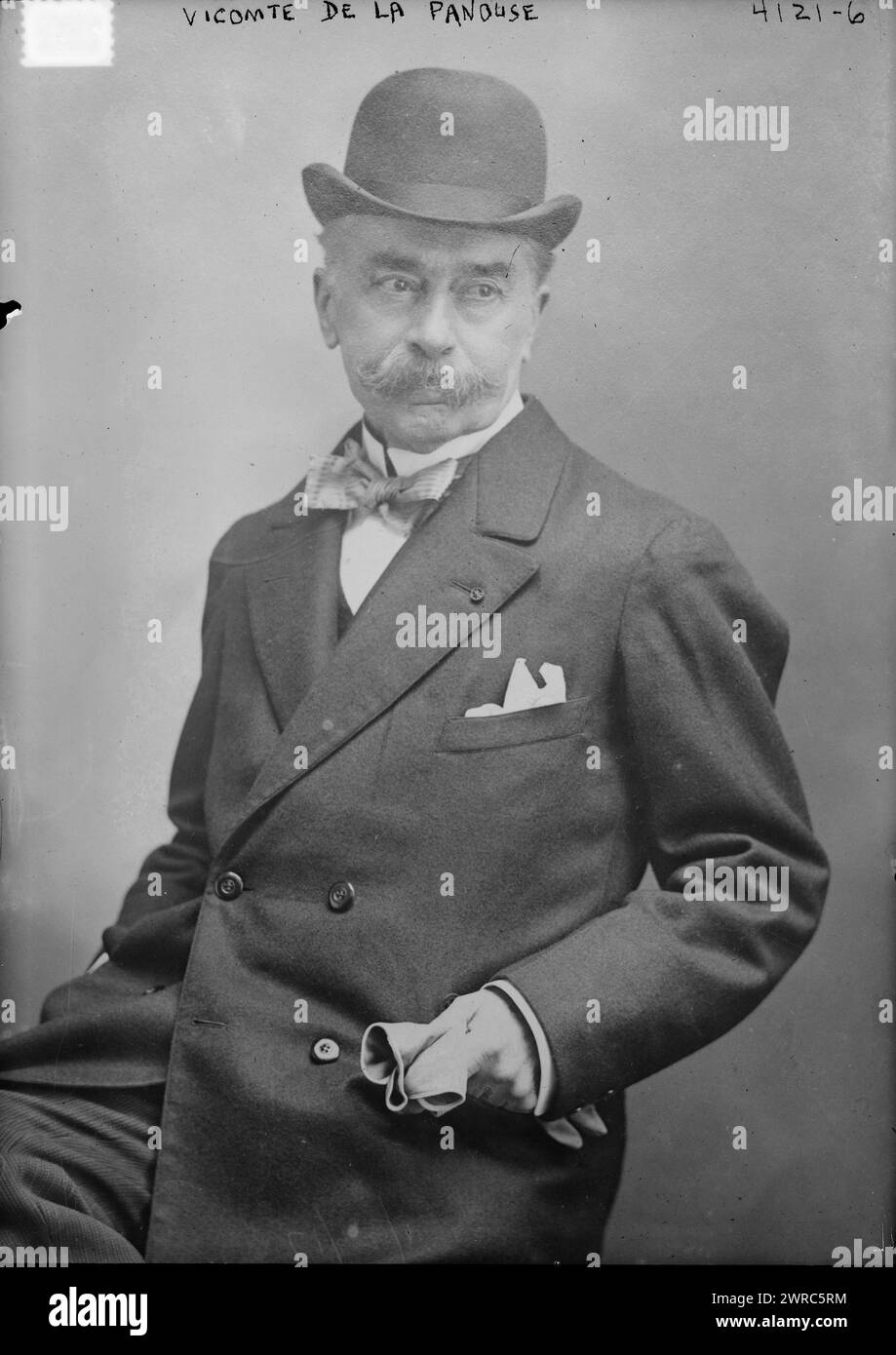 Vicomte de la Panouse, photographie montre le vicomte de la Panouse, président de l'International Sporting Club de Monte-Carlo qui projetait de former une ligue de baseball dans le sud de la France après la première Guerre mondiale, entre env. 1915 et env. 1920, négatifs en verre, 1 négatif : verre Banque D'Images