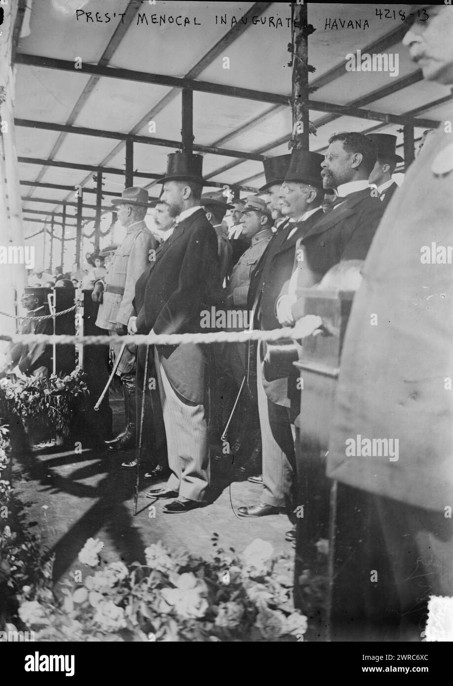 Inauguration de Prés Menocal, la Havane, photographie montre Mario García Menocal (1866-1941) qui a servi comme président de Cuba de 1913 à 1921, lors de son investiture le 20 mai 1917., 1917 20 mai, négatifs en verre, 1 négatif : verre Banque D'Images