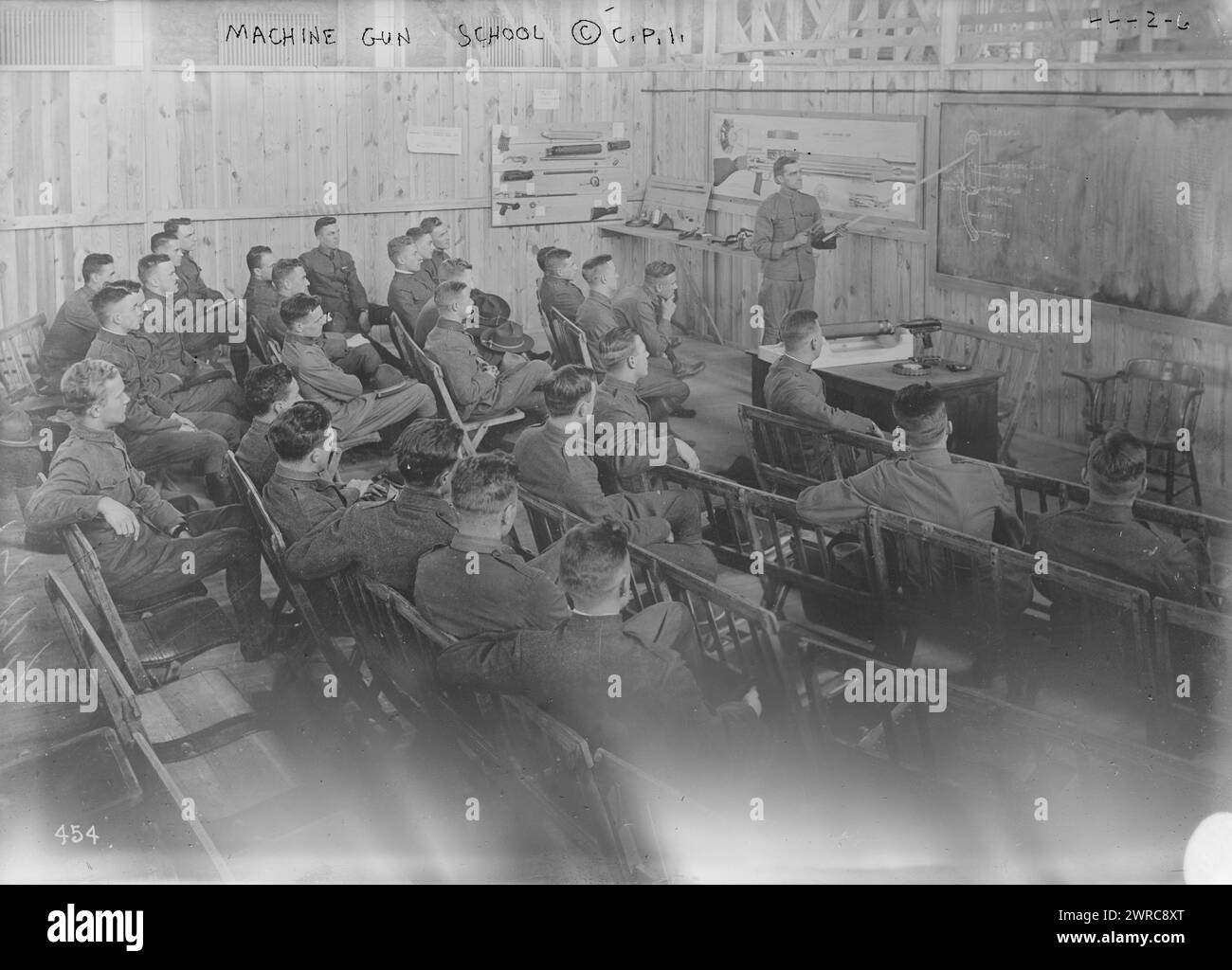 École de mitrailleuses, 1917 Dec. 12, Guerre mondiale, 1914-1918, négatifs en verre, 1 négatif : verre Banque D'Images