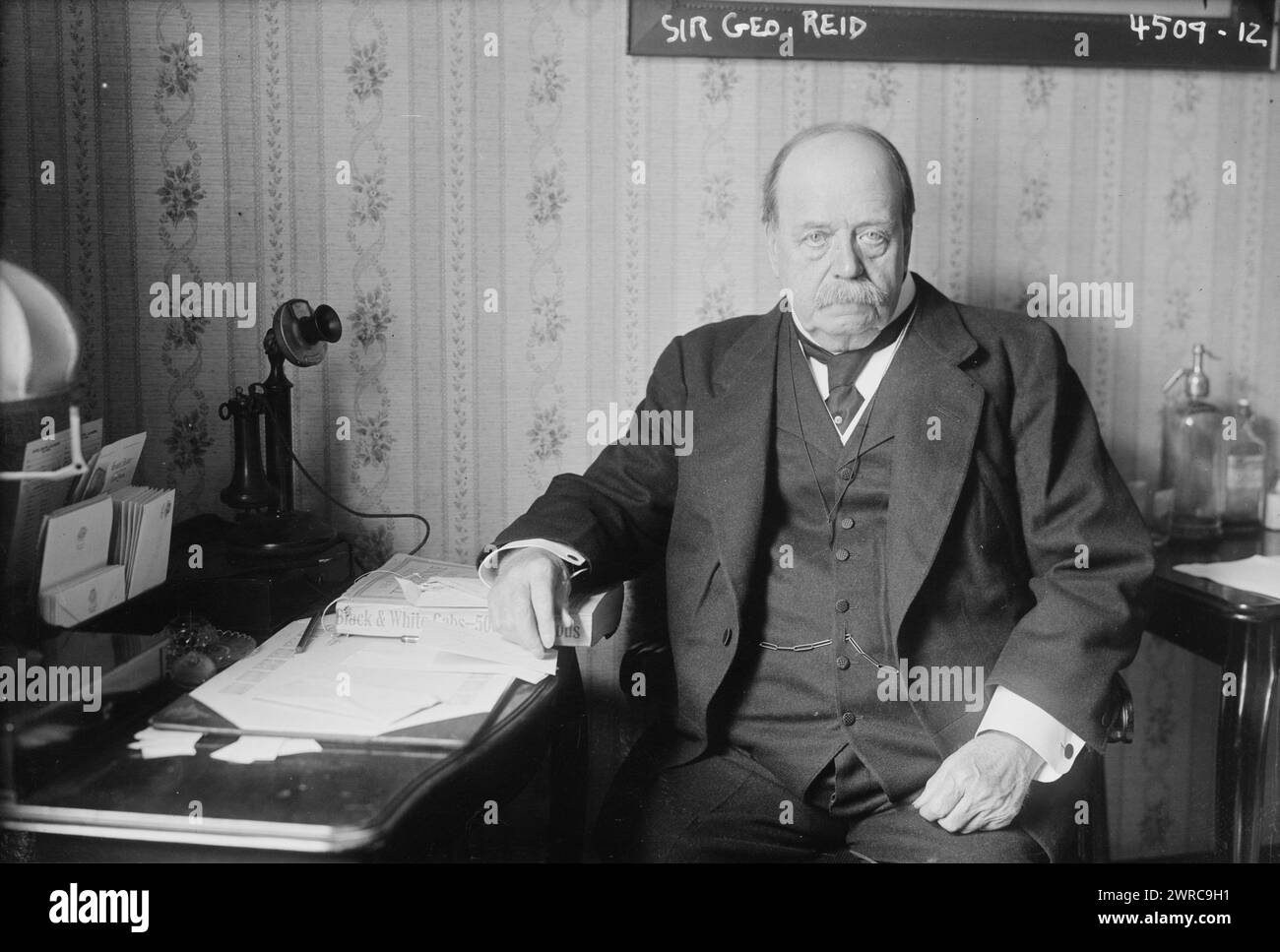Sir Geo. Reid, photo montre le politicien australien Sir George Houstoun Reid (1845-1918) qui a été premier ministre de l'Australie., entre CA. 1915 et env. 1920, négatifs en verre, 1 négatif : verre Banque D'Images