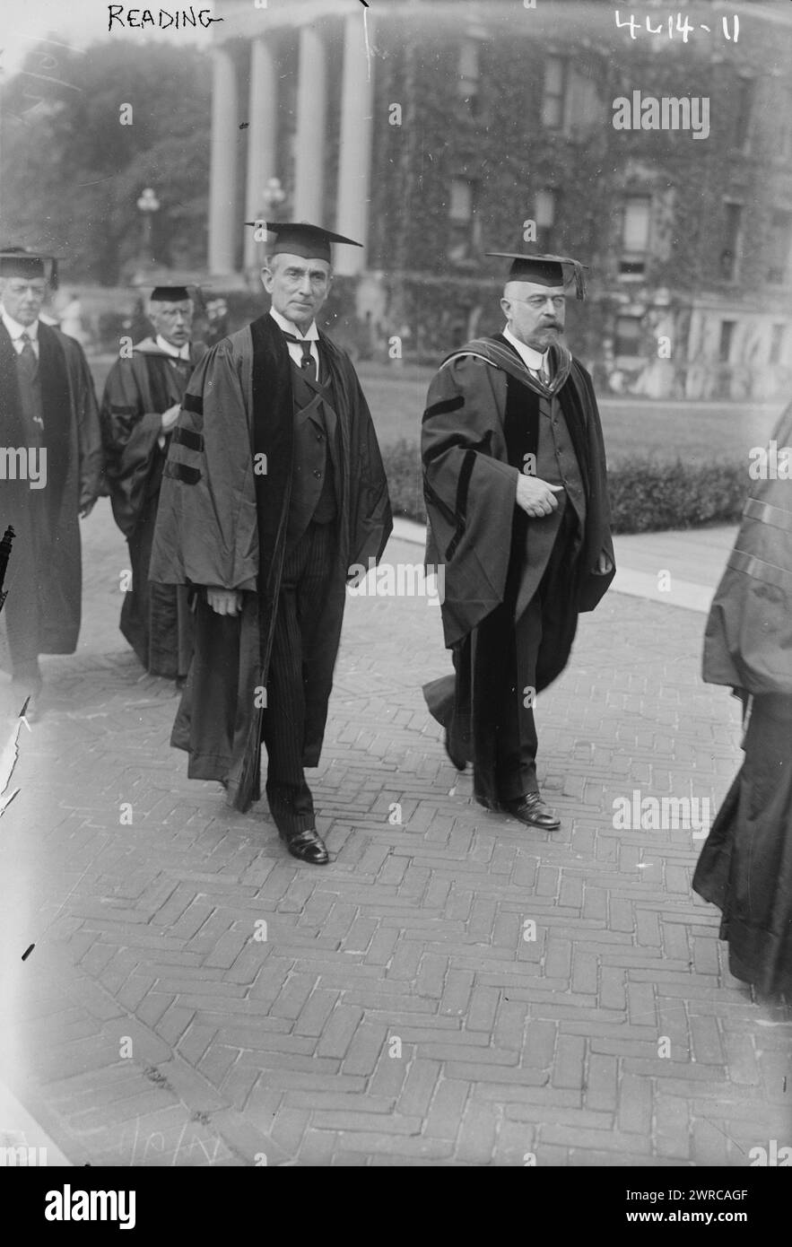 Reading, photo montre Rufus Daniel Isaacs, 1er marquis de Reading (1860-1935), ambassadeur du Royaume-Uni aux États-Unis de 1918 à 1919, à la cérémonie de commencement de l'Université Columbia 1918, où il a reçu un doctorat honorifique en droit, le 1918 juin 5, négatifs en verre, 1 négatif : verre Banque D'Images