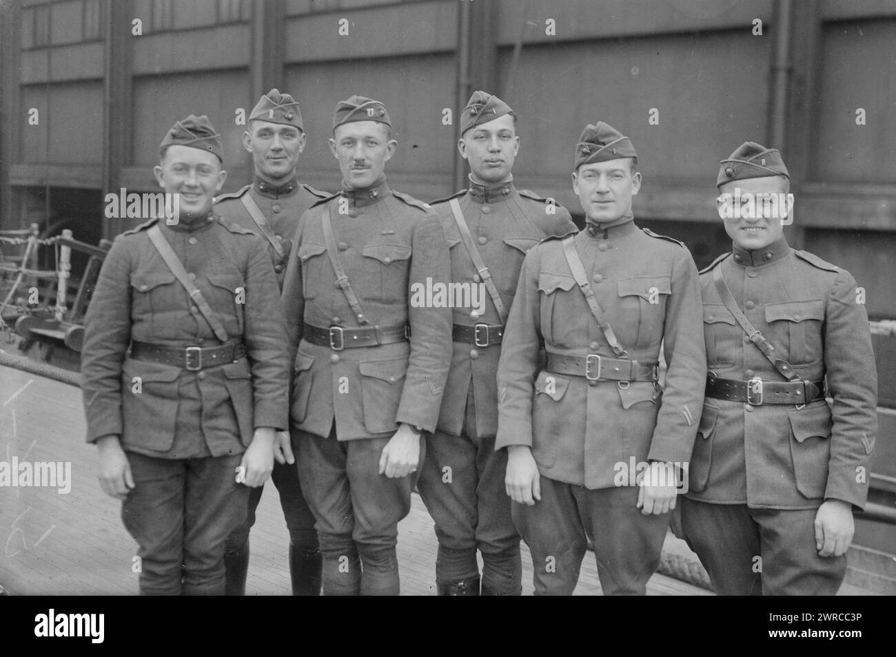 Marines de retour, photographie montre des Marines américains après leur retour aux États-Unis après la première Guerre mondiale, 1918 ou 1919, Guerre mondiale, 1914-1918, négatifs en verre, 1 négatif : verre Banque D'Images