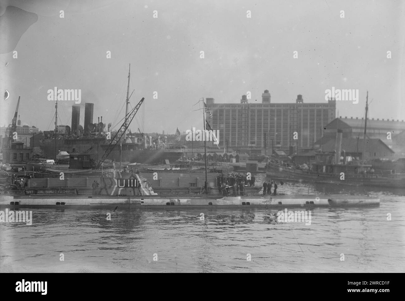 U-III U-Boot allemand, photographie montre le U-Boot SM U-3 ou U-III sous-marin de la marine austro-hongroise qui était actif pendant la première Guerre mondiale, entre env. 1915 et env. 1920, négatifs en verre, 1 négatif : verre Banque D'Images