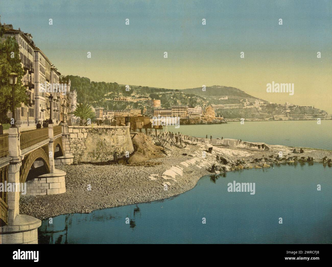 Boulevard du midi, Nice, Riviera, entre CA. 1890 et env. 1900., Color, 1890-1900 Banque D'Images