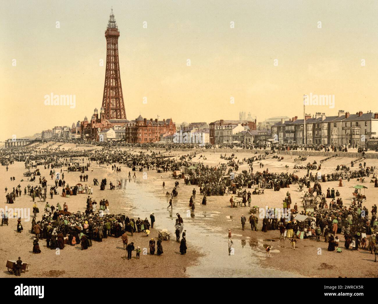 La Promenade et la Tour de South Pier, Blackpool, Angleterre, entre CA. 1890 et env. 1900., Angleterre, Blackpool, couleur, 1890-1900 Banque D'Images