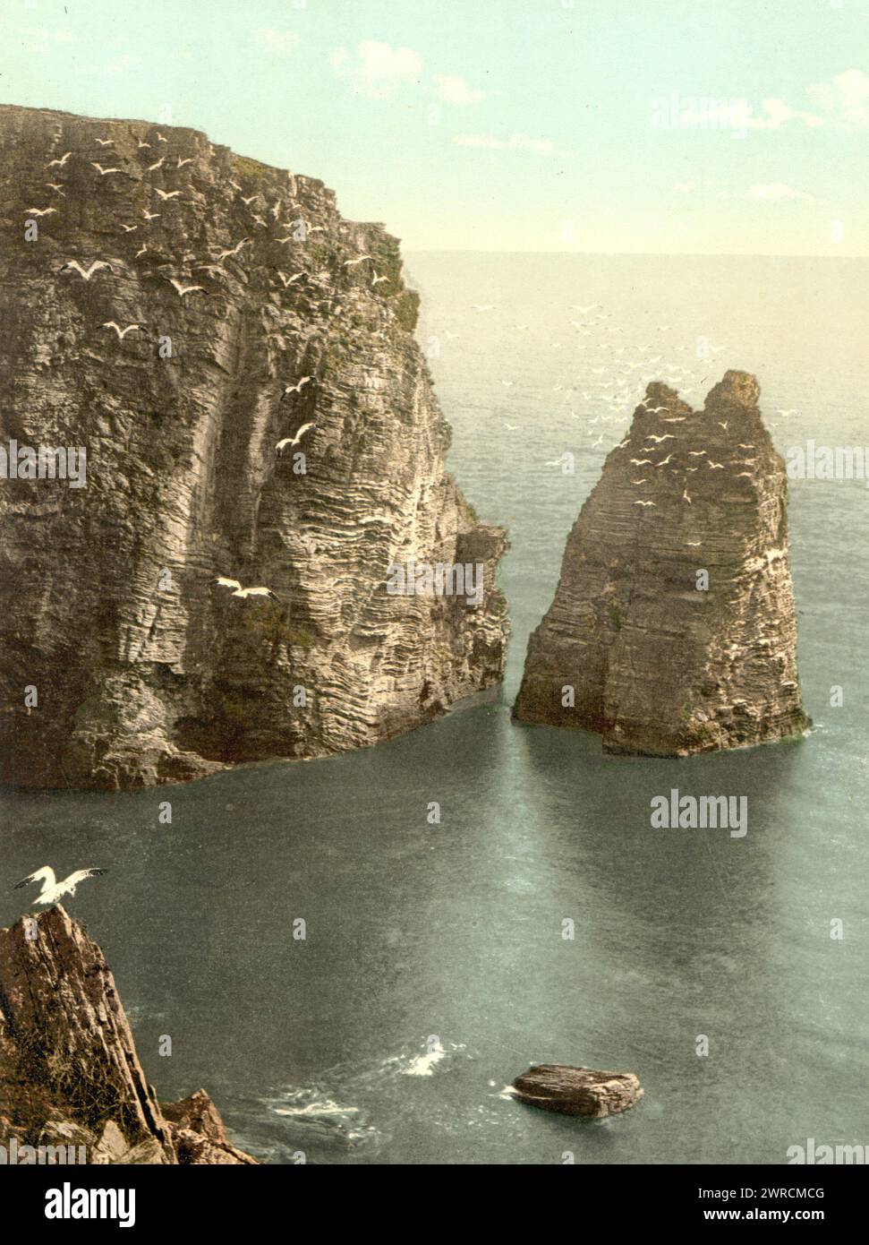Port Mary, Sugar Loaf Rock, Île de Man, entre env. 1890 et env. 1900., Île de Man, Port réunifié Mary, Color, 1890-1900 Banque D'Images