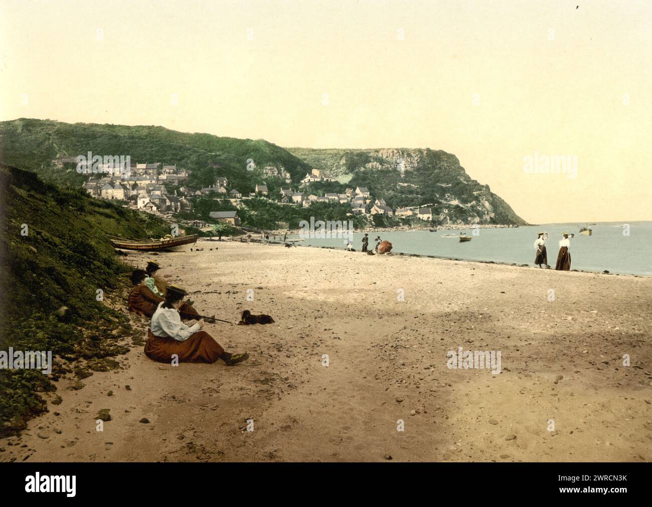 Whitby, Runswick Sands, Yorkshire, Angleterre, entre CA. 1890 et env. 1900., Angleterre, Whitby, Color, 1890-1900 Banque D'Images