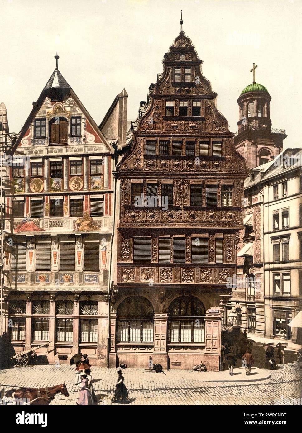 Francfort-sur-le-main, le Romerhaus (ancien hôtel de ville, entre env. 1890 et env. 1900., Color, 1890-1900 Banque D'Images