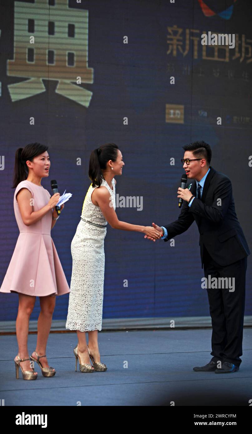 ZHENGZHOU, CHINE - AUGUST 17, 2013 - (FILE) L'actrice Zhang Ziyi assiste à un événement de célébration dans une propriété de Zhengzhou, province du Henan, Chine, le 1er août Banque D'Images