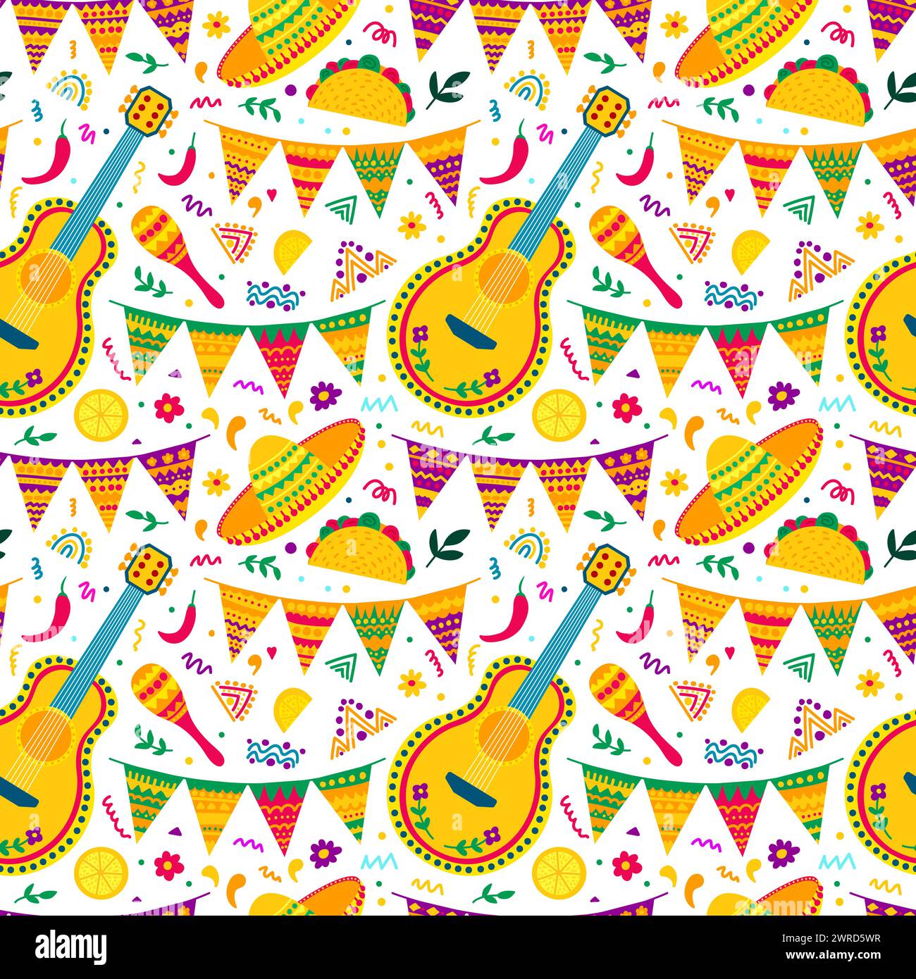 motif sans couture des éléments mexicains Illustration de Vecteur