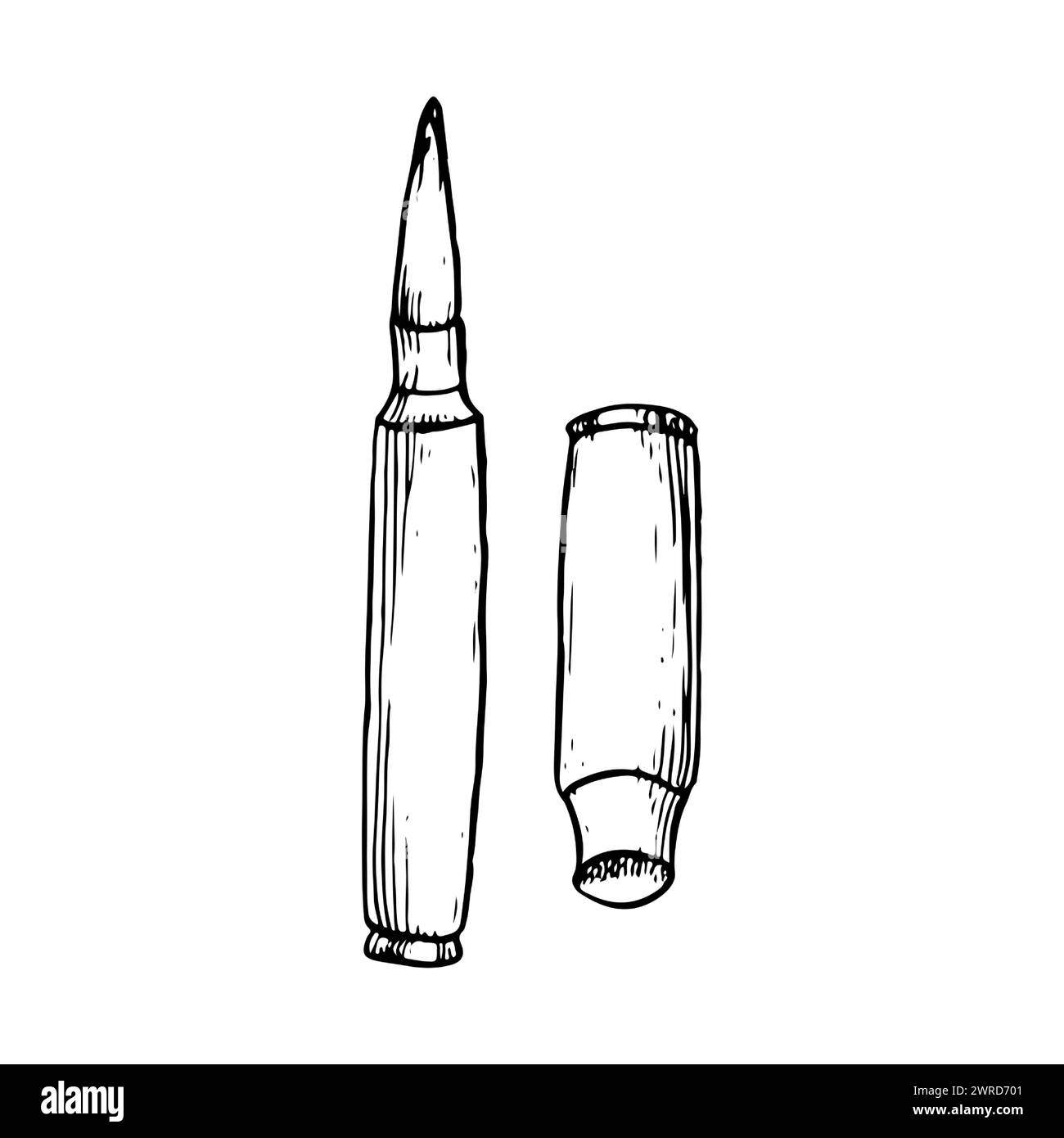 Balle vectorielle pour fusils et pince de serrage pour militaires Illustration de Vecteur