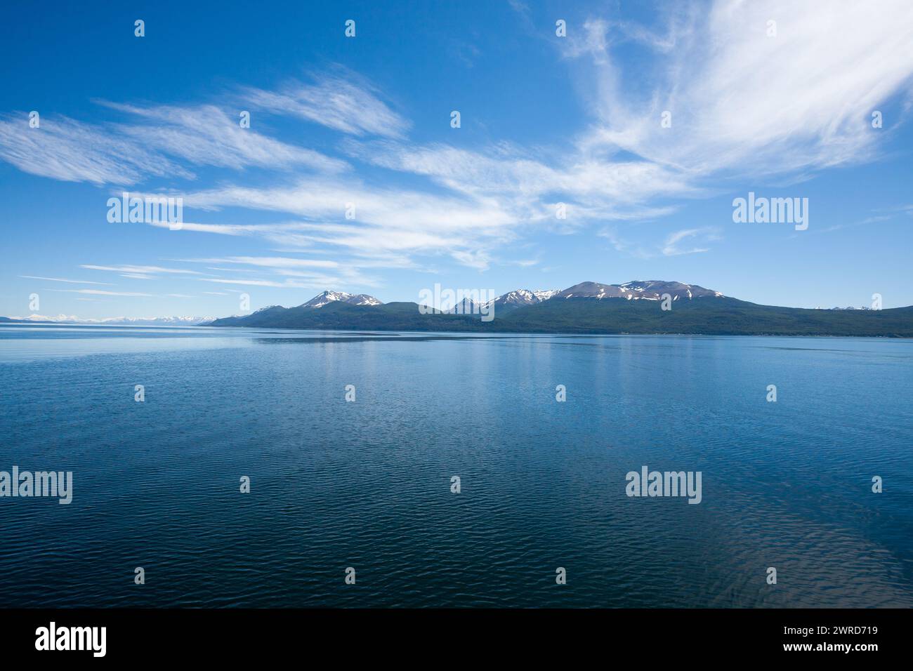 Une vue panoramique du canal Beagle, Argentine Banque D'Images