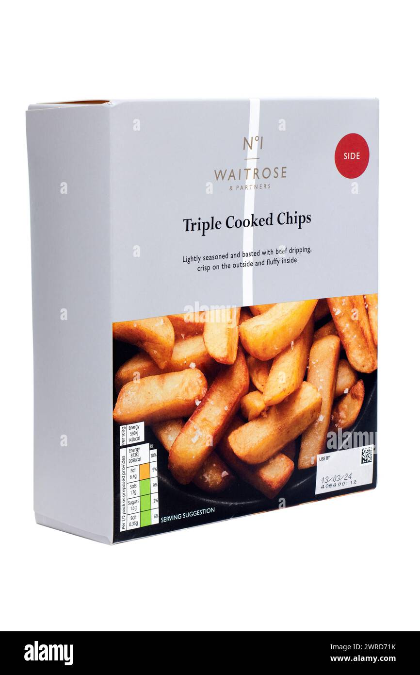 Boîte de 400g de Waitrose No.1 Triple chips cuites Banque D'Images
