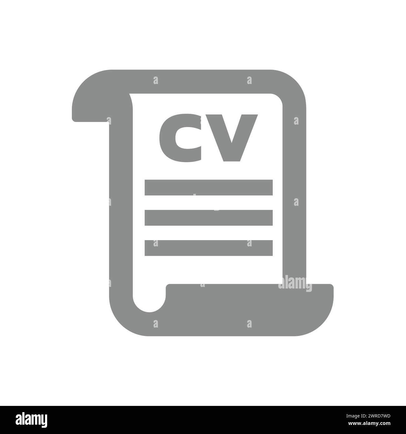 Icône de vecteur de feuille de papier CV. Symbole d'embauche et de candidature Illustration de Vecteur