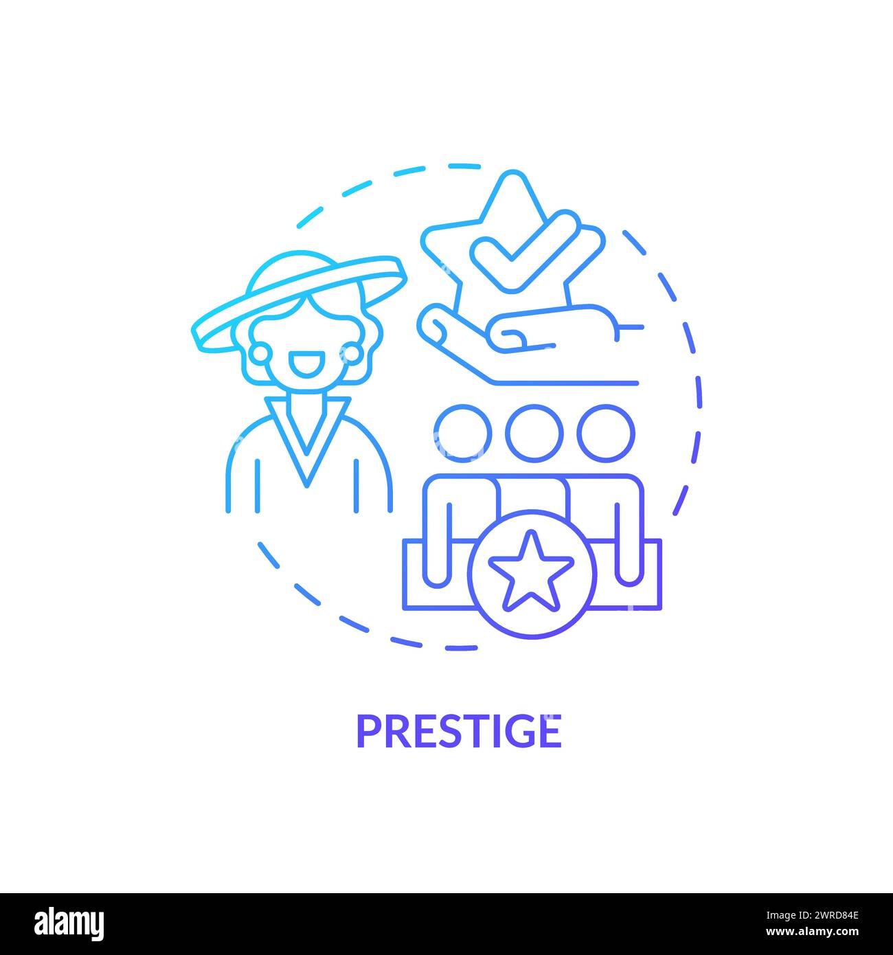 Icône de concept de dégradé bleu prestige Illustration de Vecteur