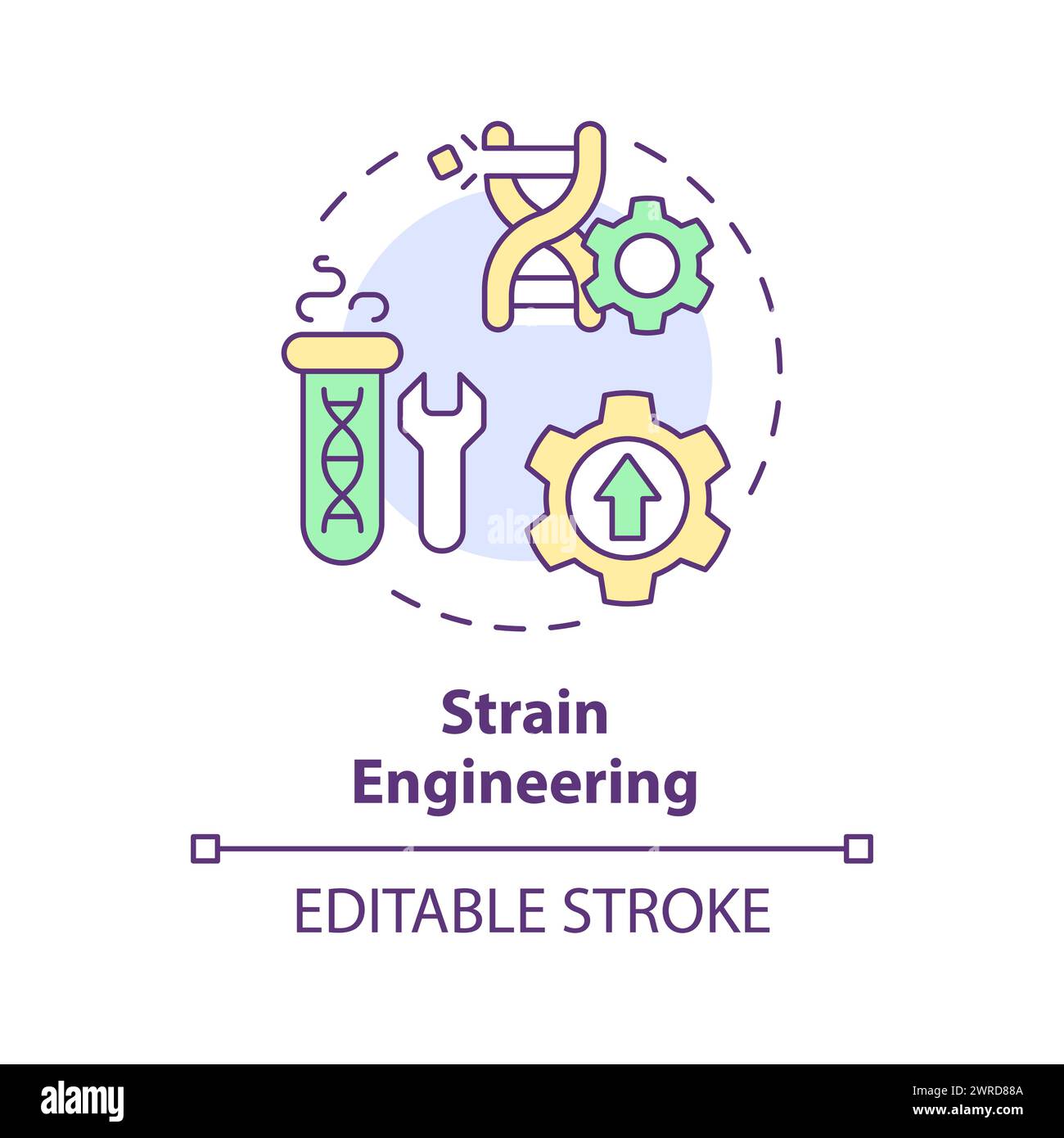 Icône de concept multicolore Strain Engineering Illustration de Vecteur