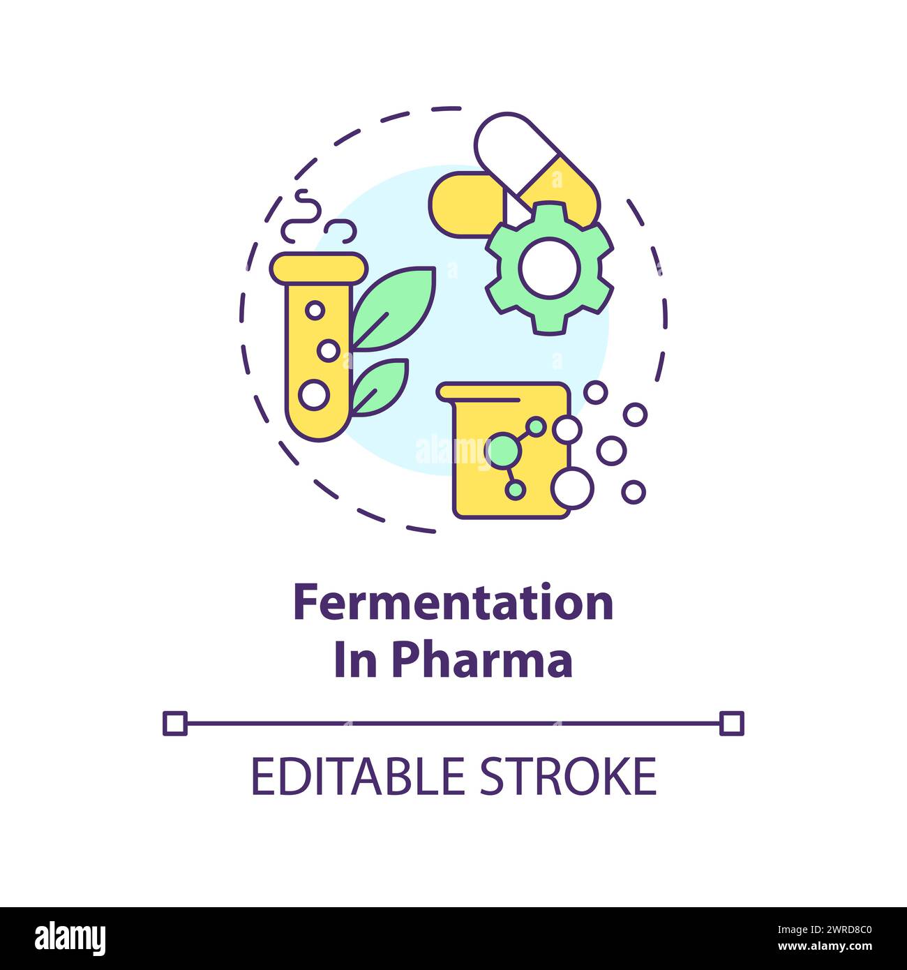 Icône de concept de fermentation dans l'industrie pharmaceutique multicolore Illustration de Vecteur