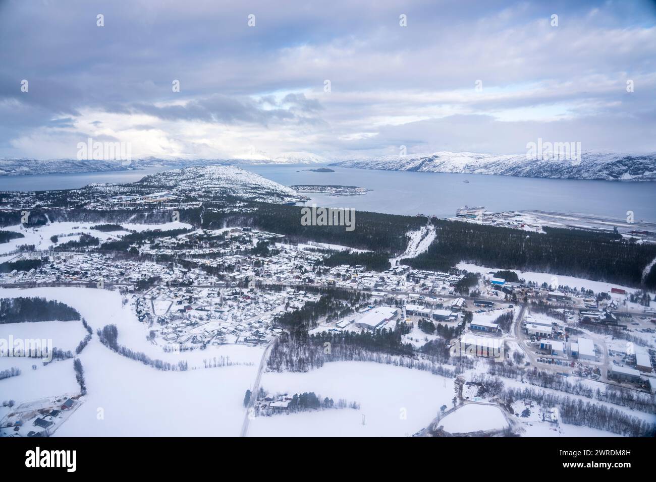 Alta 20240309.photo aérienne d'Alta au Finnmark. Photo : Heiko Junge / NTB Banque D'Images