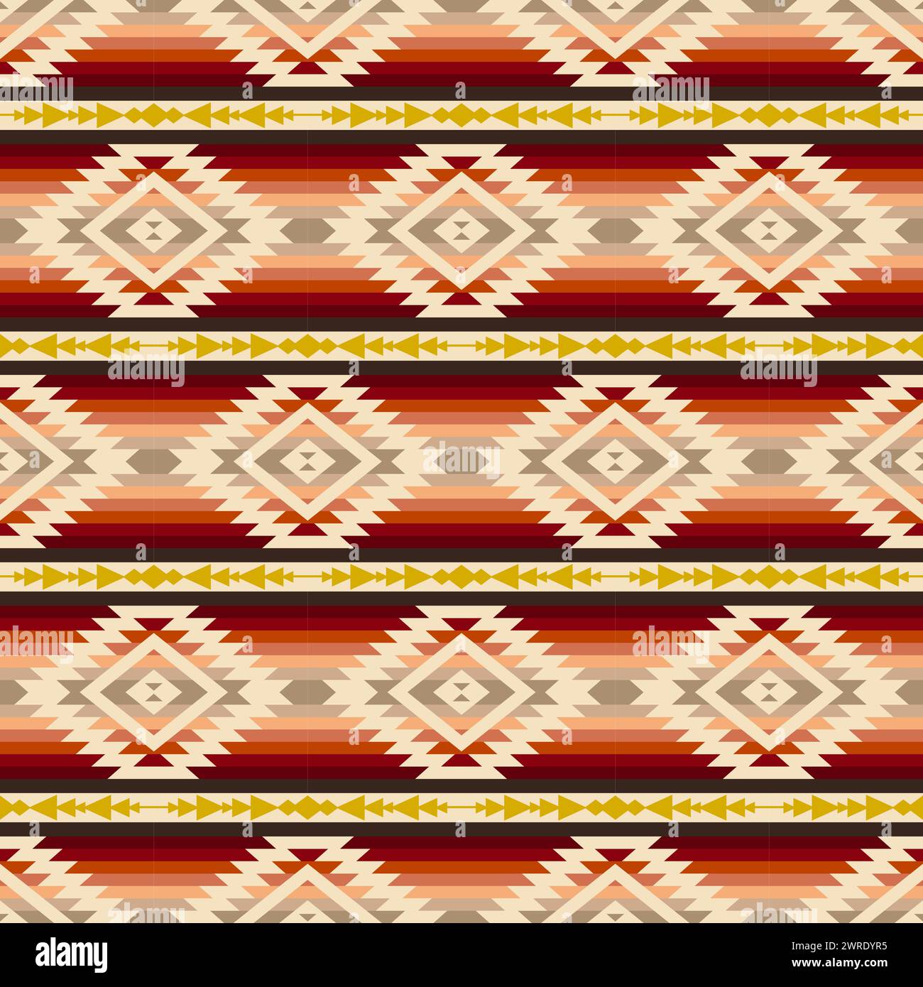Motif tribal natif du sud-ouest sans couture. Illustration de Vecteur Motif tribal natif du sud-ouest sans couture. Illustration de Vecteur