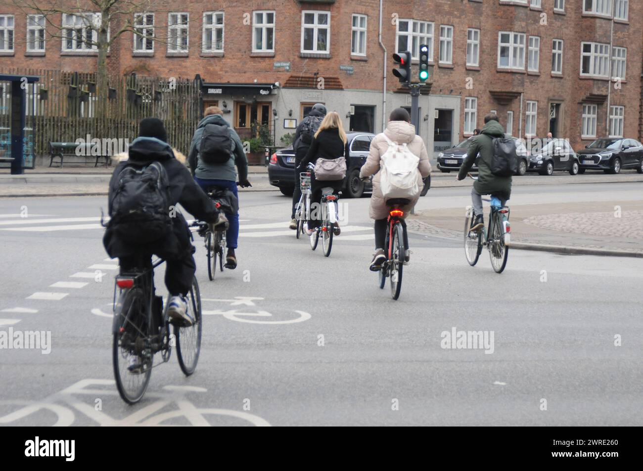 Copenhague, Danemark /12 Mach 2024/.piste cyclable pour cyclistes dans la capitale dan ish Copenhague. (Photo.Francis Joseph Dean/Dean Pictures) Banque D'Images