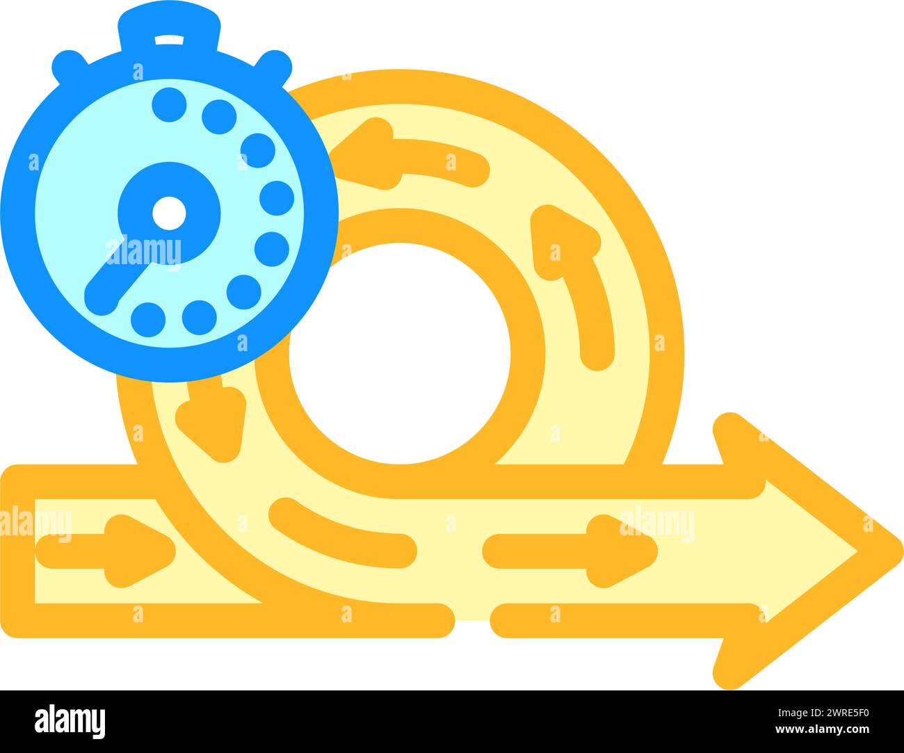illustration vectorielle d'icône de couleur de gestion du temps focus sprints Illustration de Vecteur