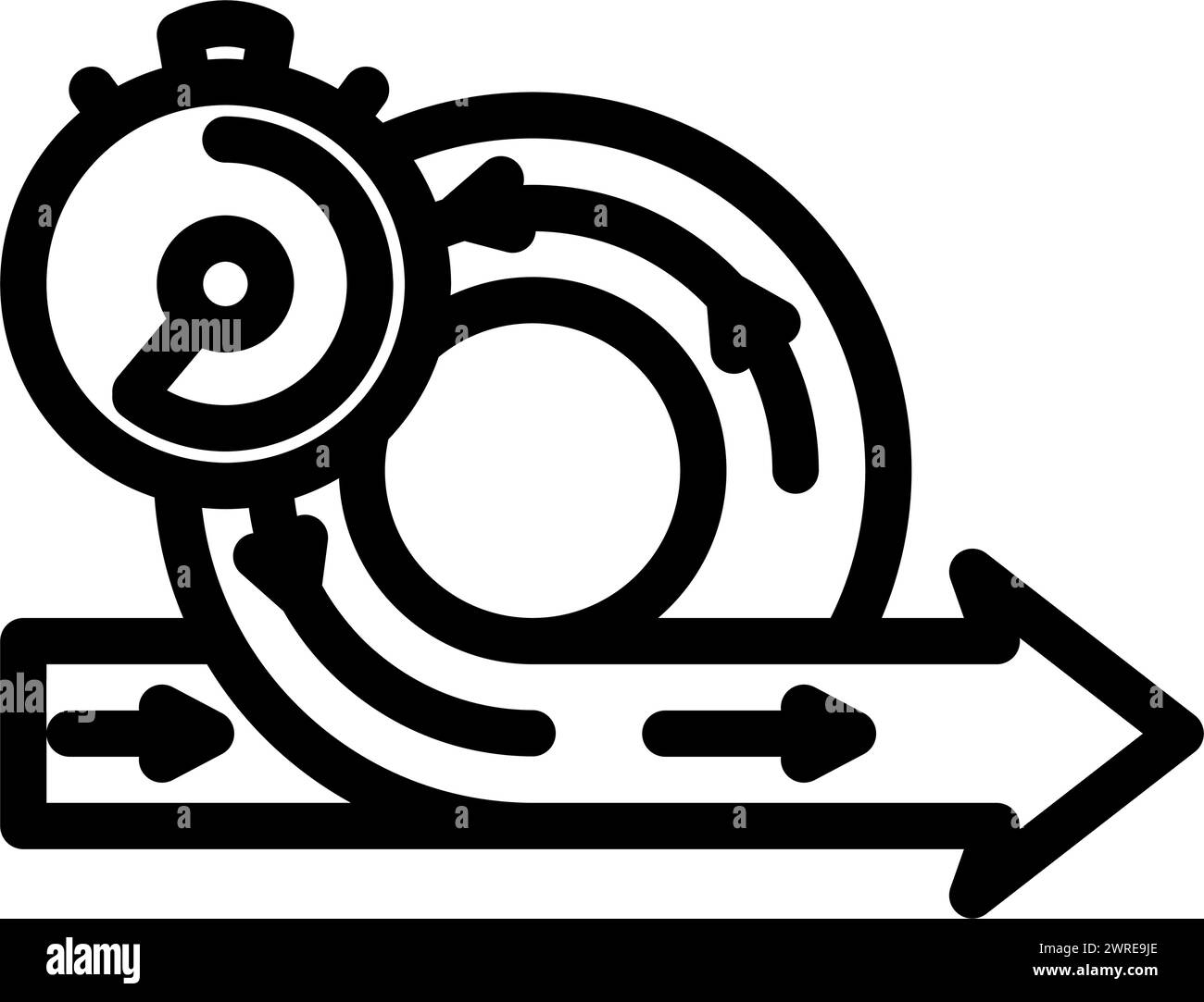 illustration vectorielle d'icône de ligne de gestion du temps focus sprints Illustration de Vecteur