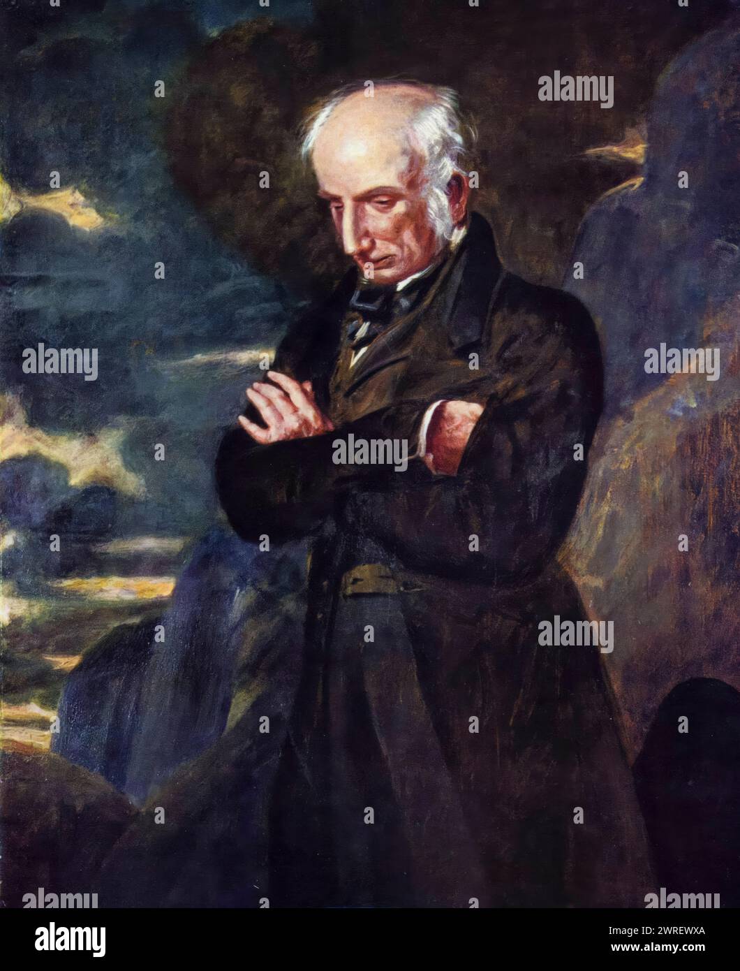 William Wordsworth (1770-1850), poète romantique anglais, portrait peint à l'huile sur toile par Benjamin Robert Haydon, 1842 Banque D'Images