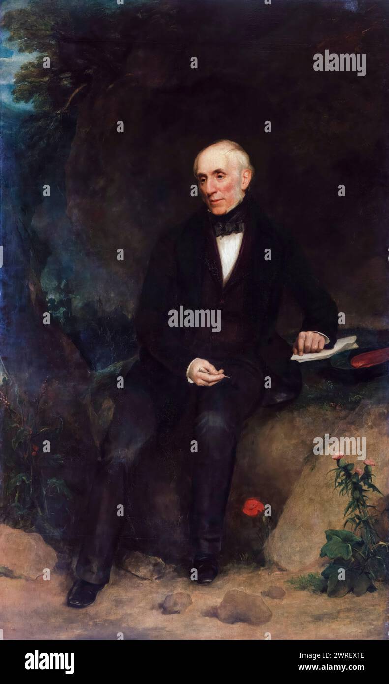 William Wordsworth (1770-1850), poète romantique anglais, portrait peint à l'huile sur toile par Henry William Pickersgill, vers 1850 Banque D'Images