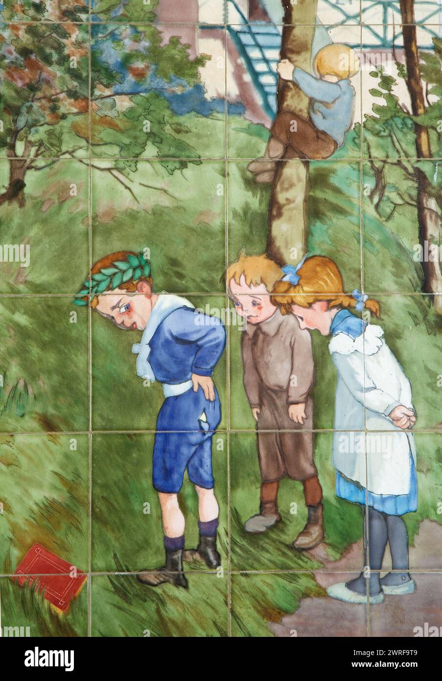 Francisque POULBOT (1879-1946) douze panneaux sur le thème des quatre saisons signés A. Arnoux, boulanger et Cie, Choisy-le-Roi ; daté de 1910. Au 43 bis rue Damrémont, Paris 75018 pour un ancien établissement de bains douches. Francisque POULBOT(1879–1946) douze panneaux sur le thème des quatre saisons produites A. Arnoux, boulanger et Cie, Choisy-le-Roi ; datés 1910. Au 43 bis rue Damrémont, Paris XVIIIe, pour un ancien établissement de bains-douches. Banque D'Images