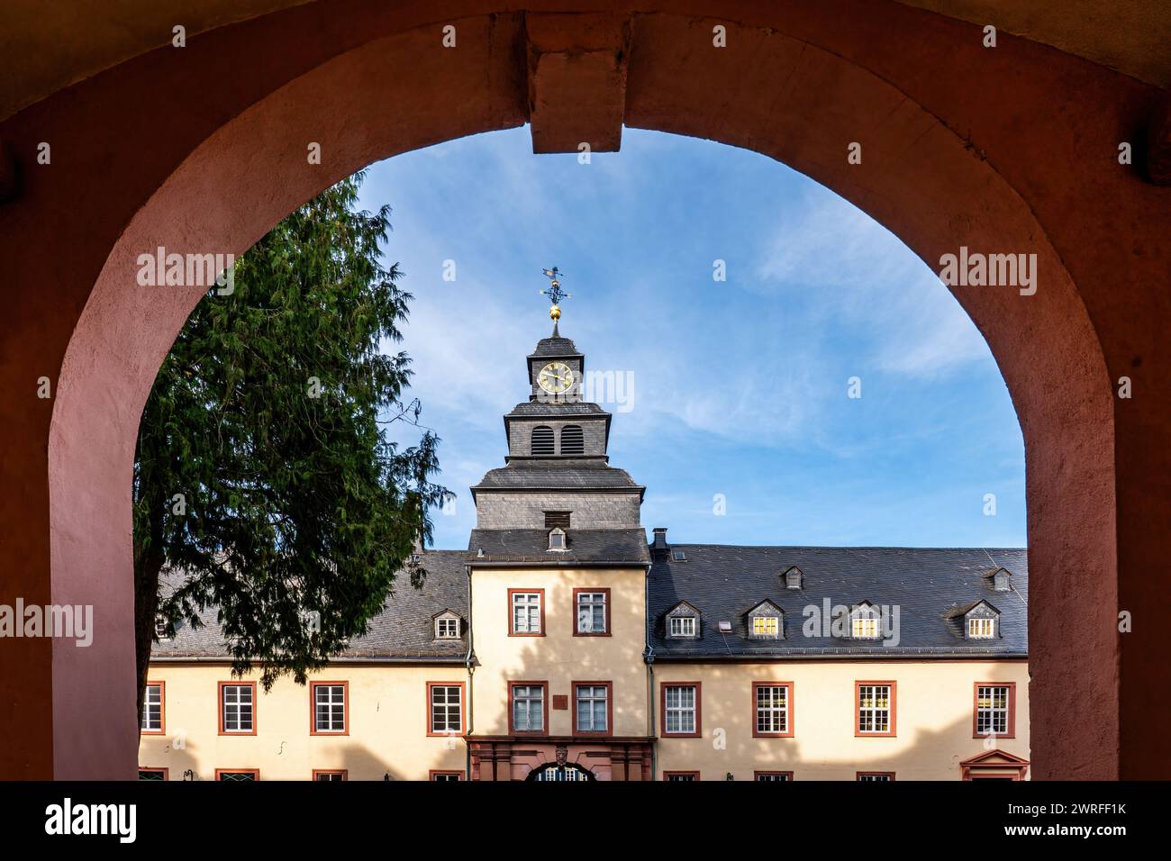 Vue sur la cour du palais de Bad Homburg. Banque D'Images
