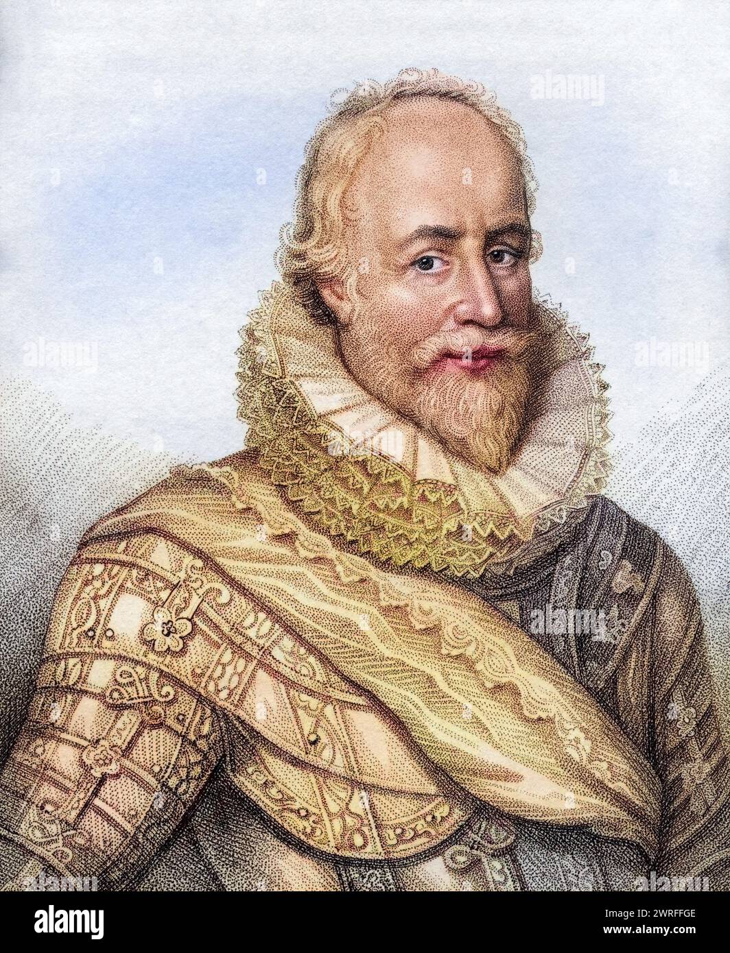 George Carew 1. Comte de Totnes Baron Carew de Clopton 1555-1629 Englischer soldat und Verwalter / George Carew 1er comte de Totnes Baron Carew de Clopton 1555-1629 soldat anglais et administrateur tiré du livre Un catalogue des auteurs royaux et nobles volume II publié en 1806, Historisch, Digital restaurierte Reproduktion von einer Vorlage aus dem 19. Jahrhundert, date du dossier non précisée, Banque D'Images