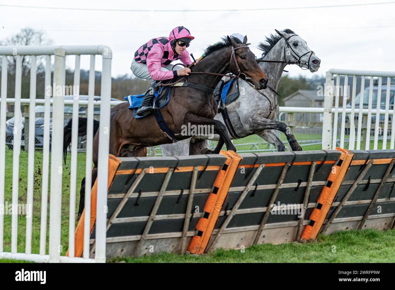 Cinquième course à Wincanton, le 3 février 2022 - haie des novices de Peckmoor Farm Lodges Banque D'Images