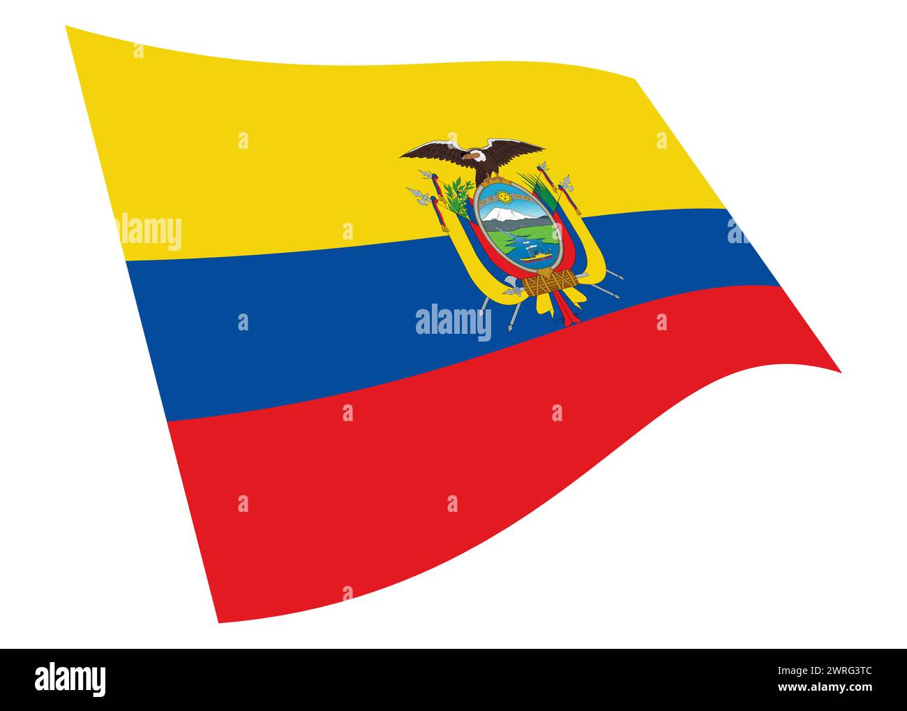 Equateur agitant drapeau 3d illustration Banque D'Images