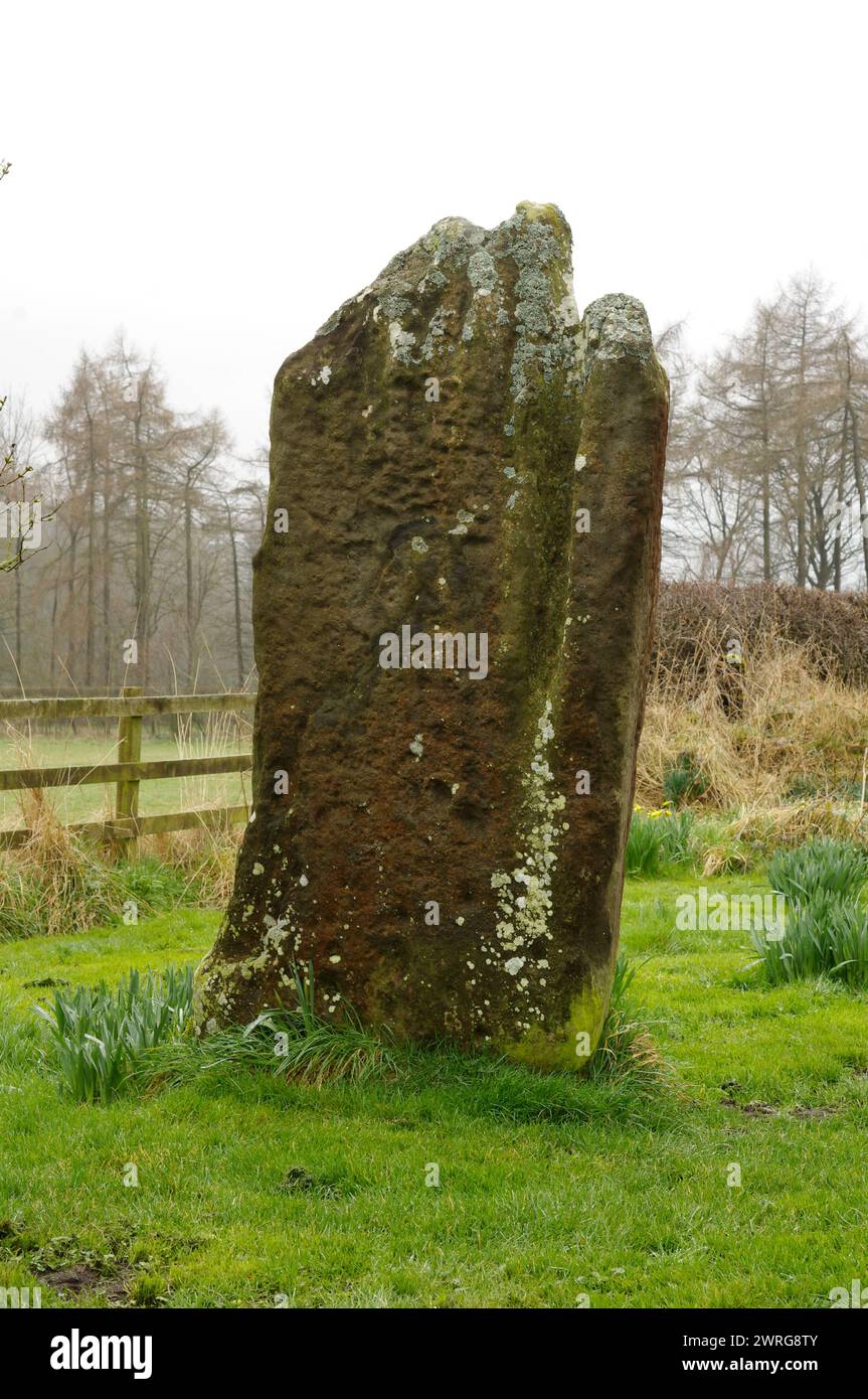 Le Matfen - pierre debout / Menhir Banque D'Images