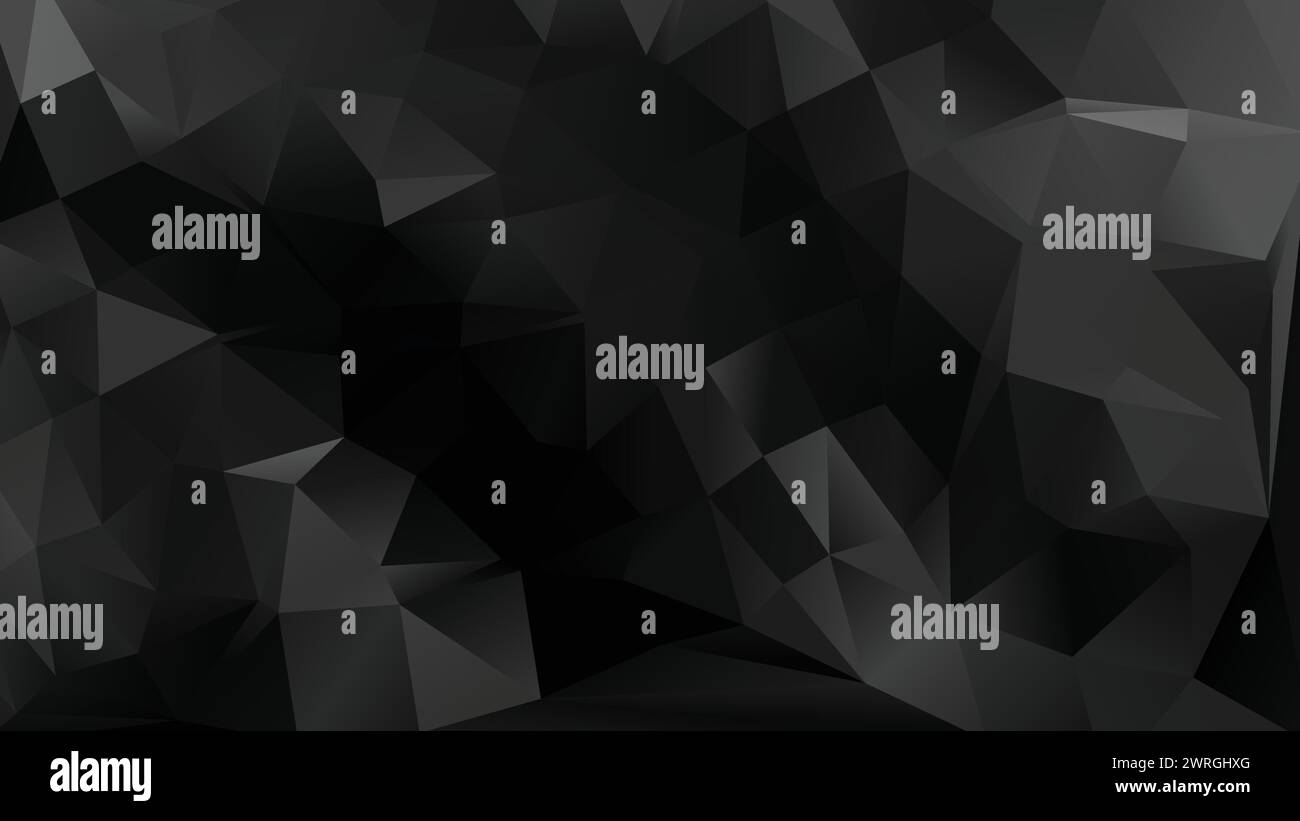 Vector Low poly fond noir abstrait, tendance, géométrique, papier peint polygonal de luxe d'affaires, triangle affiche de style moderne Illustration de Vecteur