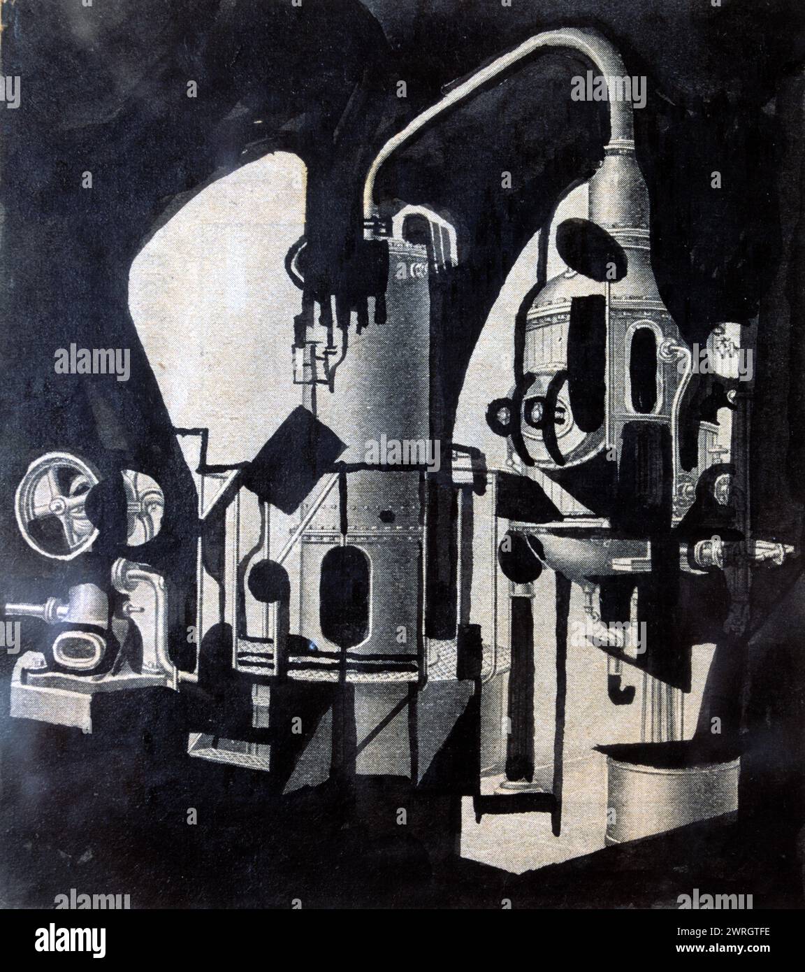 'Dessin de Francis Picabia', c1930. Les premières œuvres de Francis Picabia étaient dans le style impressionniste. Après 1912, il développe un style de cubisme abstrait avec des éléments orphelins contigus au dadaïsme. Banque D'Images